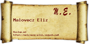 Malovecz Eliz névjegykártya
